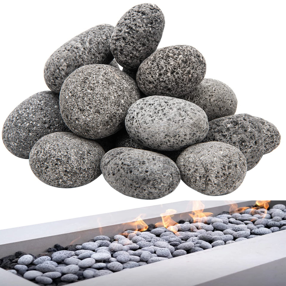 NAKAAOSIK black lava rocks for fire pit 2-3 inch in size, durable heat resistance.