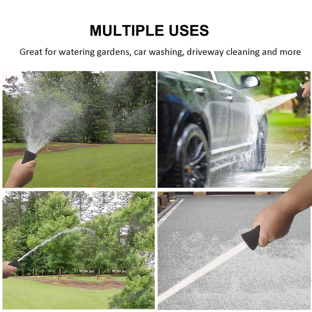 Nakcase nozzle with universal 3/4-inch connection fits most hoses for quick setup