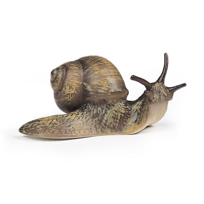 NAKIMO snail figurine with textured shell close-up for lifelike mini details in fairy gardens.