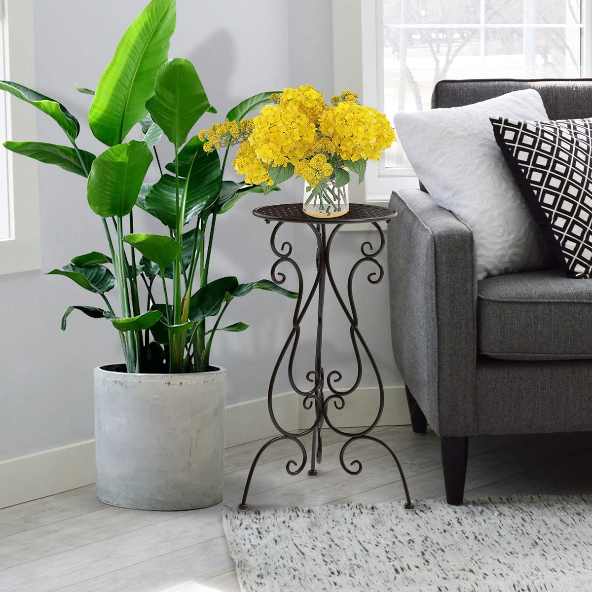NAKUPE heavy-duty pedestal legs provide stable plant display