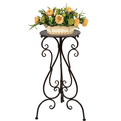 NAKUPE metal plant stand tall pedestal supports a single pot securely