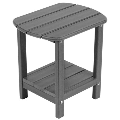 nalone Adirondack side table 16-5-inch outdoor in grey, compact two-tier design for patio spaces