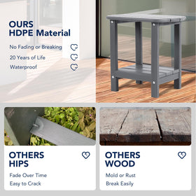 nalone Adirondack side table weather-resistant HDPE material resists fading in sun and rain