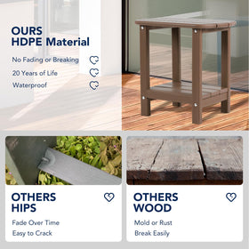 nalone Adirondack side table weather-resistant surface stays bright and durable.