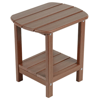 nalone Adirondack side table with wood-look top adds outdoor charm and sturdy support.