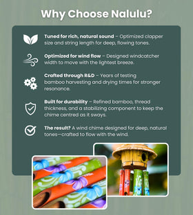 Nalulu wind chimes birdhouse detail adds decorative charm to your yard