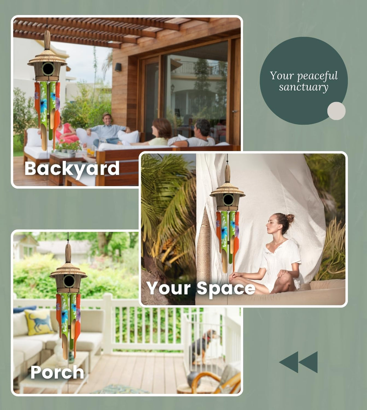Nalulu handcrafted bamboo chime showcases a unique tone for outdoor spaces