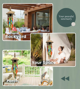 Nalulu handcrafted bamboo chime showcases a unique tone for outdoor spaces
