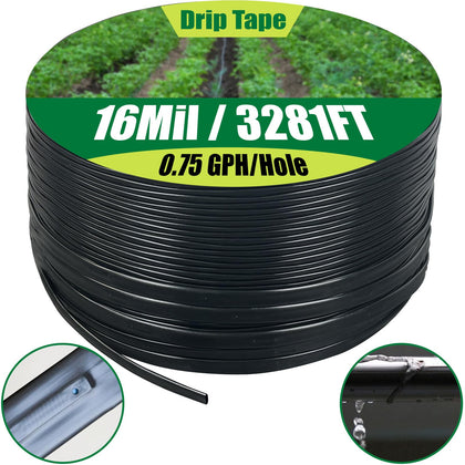 Nalwort drip tape 3281ft shows precise watering for flower beds and borders.