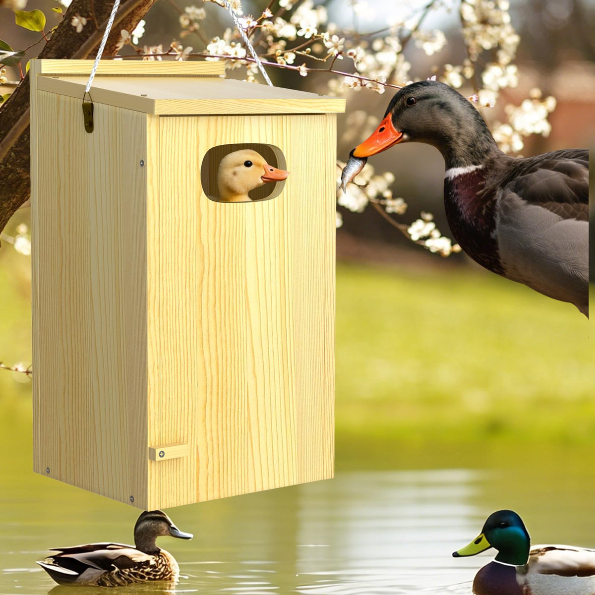 Nalwort Duck House supports dual mounting options for flexible setup.