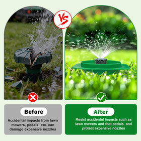 NamcheBarwa green sprinkler guard blends into lawn for a seamless look