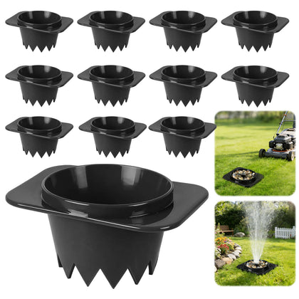 NamcheBarwa sprinkler head protector donut guard in black protecting outdoor sprinkler.