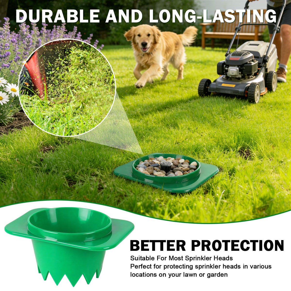 NamcheBarwa universal-fit guard fits most standard sprinkler heads on the market