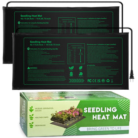 NAMOTEK seedling heat mat 10x20 setup promotes germination and warm roots.