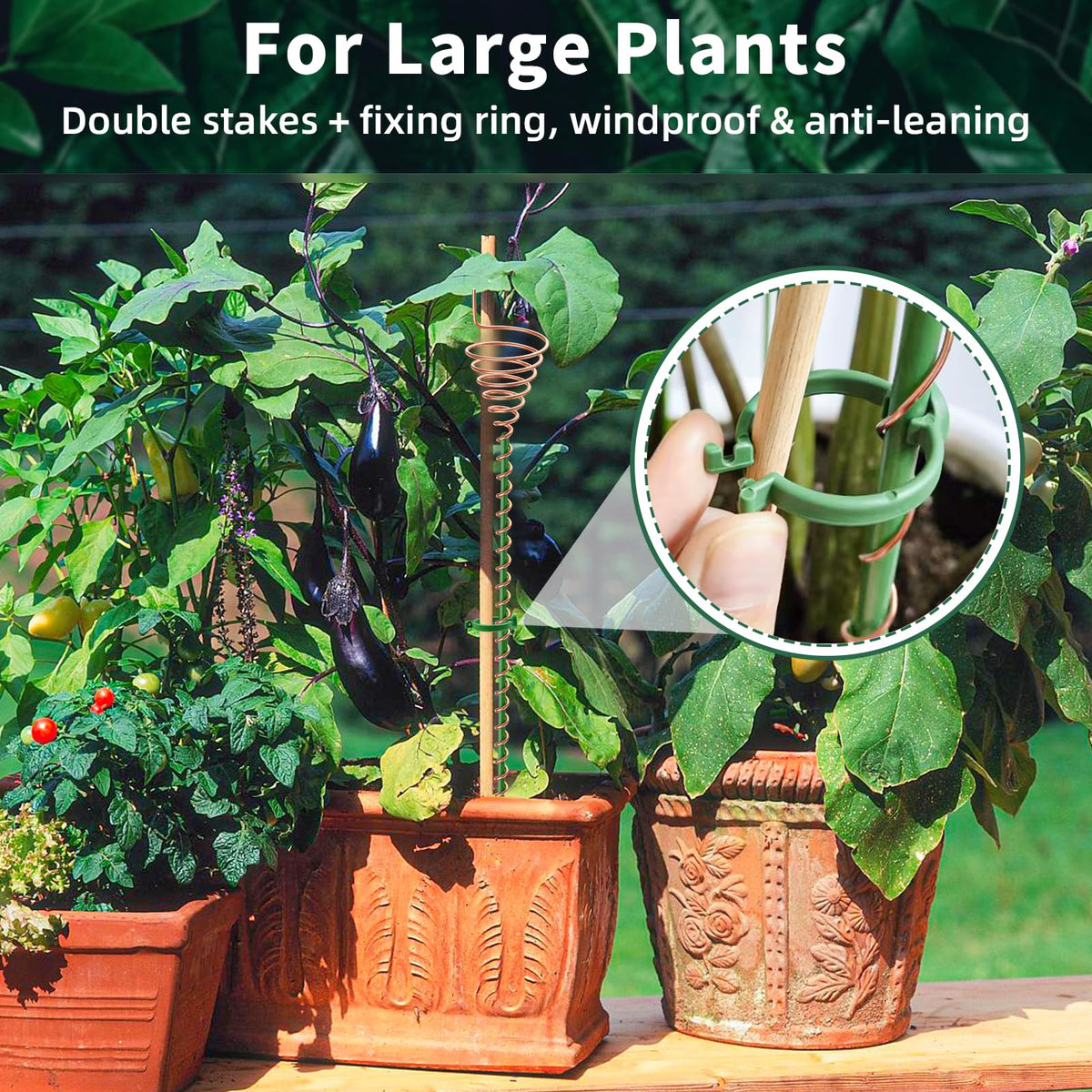 NAMTSO adjustable-length plant stakes up to 25 inches for versatility