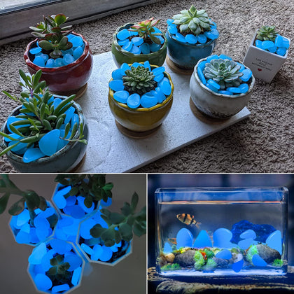 NAMTSO glow rocks blue glow brighten outdoor paths with decorative light.