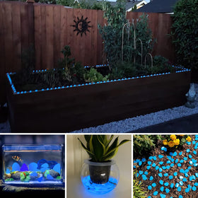 NAMTSO blue solar rocks withstand sun and rain for lasting garden accents.