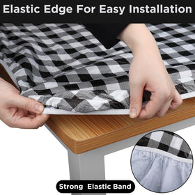Nanaborn elastic-fit table and bench covers stay secure in windy outdoor settings
