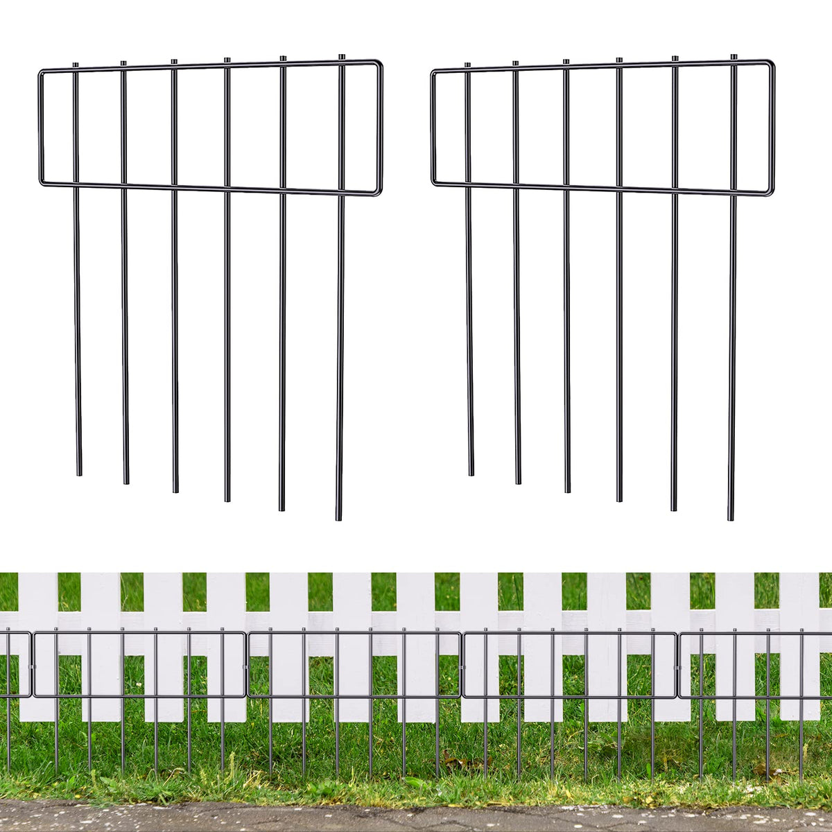NANANARDOSO 19-pack fence panel for garden borders deters digging.