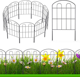 NANANARDOSO decorative garden fence panel 24in height enhances yard borders with rust-proof durability.