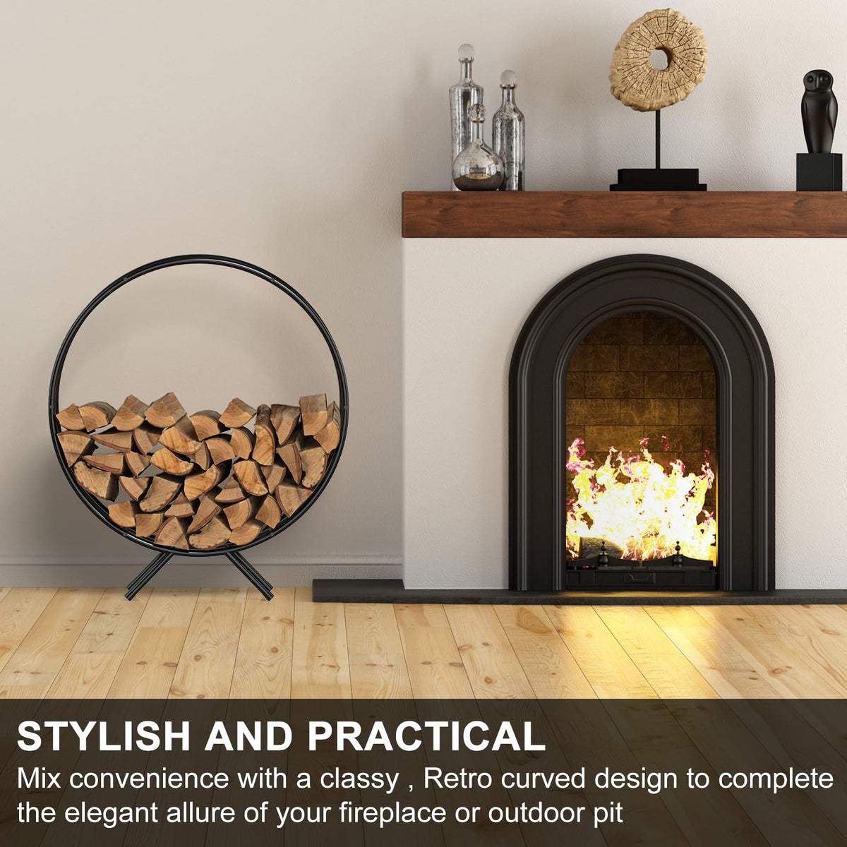 NANANARDOSO firewood rack closeup durability reveals powder coating protection