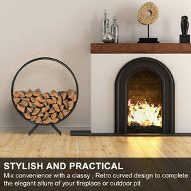 NANANARDOSO firewood rack closeup durability reveals powder coating protection