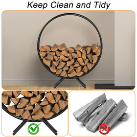 NANANARDOSO firewood rack rustproof finish withstands weather exposure