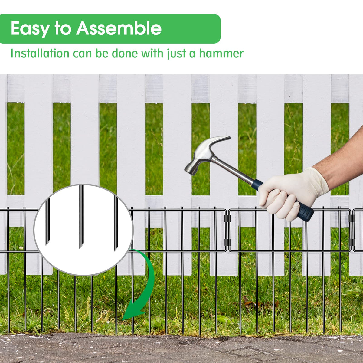 NANANARDOSO no-dig garden fence extends protection below ground.