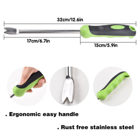 NANAOUS weed puller tool with rubber handle for comfortable gripping during weeding