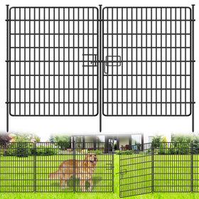 NANYEZH 10-panel no-dig fence with gate enables quick yard setup.