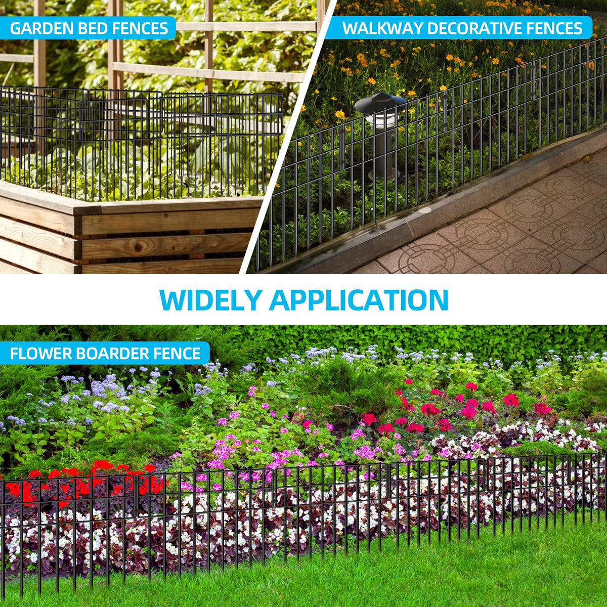 NANYEZH 130in-garden-fence-length extends along lawn for continuous protection