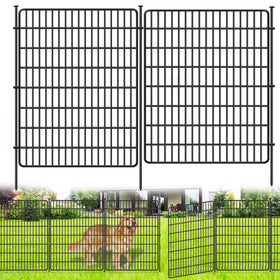 NANYEZH no-dig fence panel in black borders the garden for a durable boundary