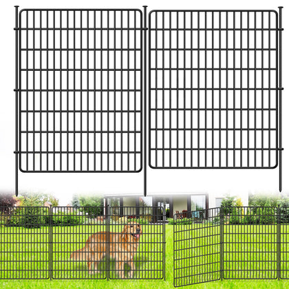 NANYEZH no-dig fence panel in black borders the garden for a durable boundary