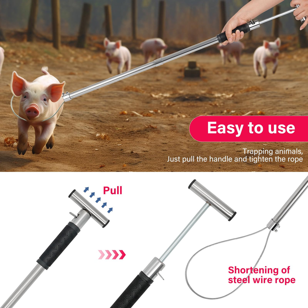 NAOEDEAH dog catcher pole rod length 30.7 inches for reach.