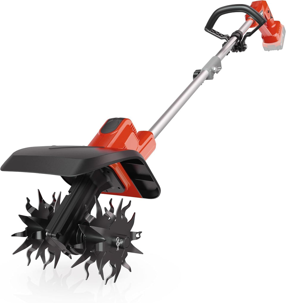 NAOKEV cordless tiller with Milwaukee 18V compatibility for quick garden soil prep