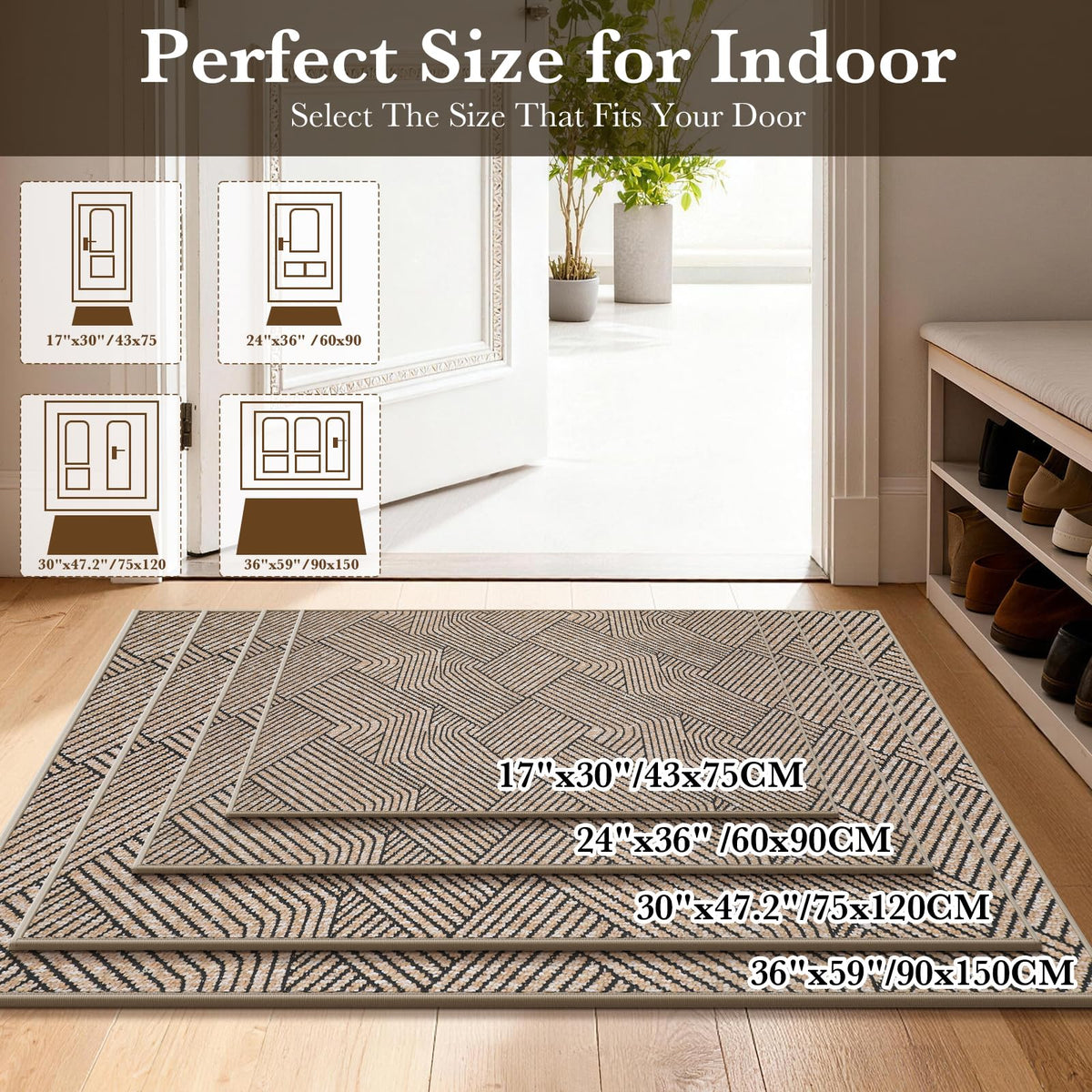 Naoloture door mat textured edges close-up highlighting reinforced seam