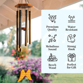 Naomi Catherine Designs memorial wind chimes gift box ready for sympathy gift packaging.