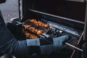 Napoleon fits most spit rods for versatile grilling with kebabs
