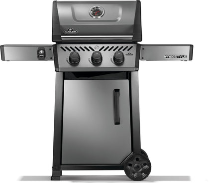 Napoleon Freestyle 365 graphite assembly shows compact design for outdoor grilling