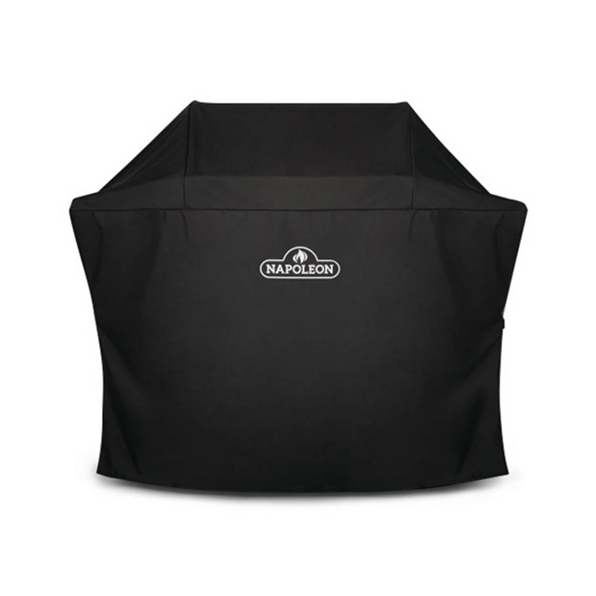 Napoleon Freestyle Shelves Up grill cover shields against rain and sun.