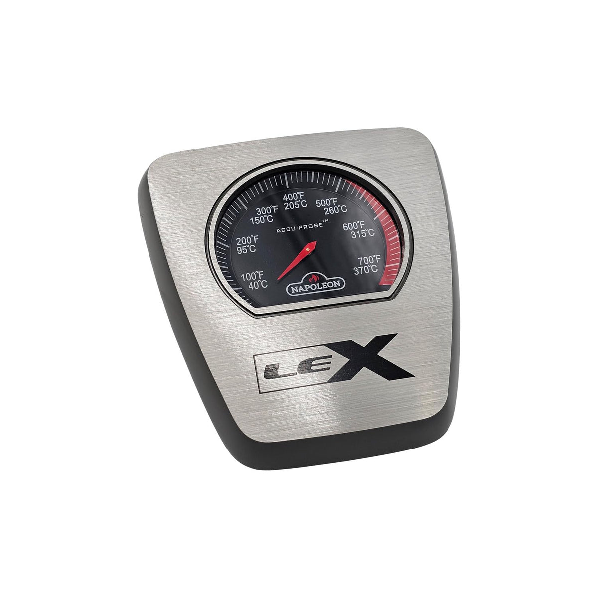 Napoleon LEX Series temperature gauge for precise grill readings during outdoor cooking.