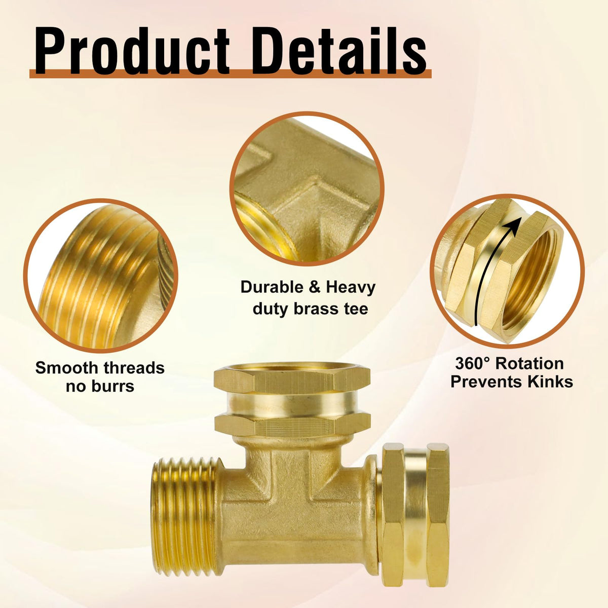 Napredak full-port 3way-connector maintains steady water flow across outlets