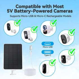 Naseto 3W solar panel with a 9.8-foot cable for flexible placement.