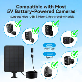 Naseto nine-point-eight-foot cable reaches cameras mounted far from the panel.
