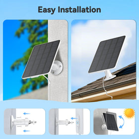 Naseto outdoor charger for wireless cameras using USB-C or Micro USB.