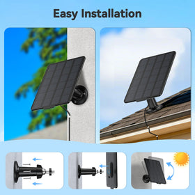 Naseto solar panel mounted on exterior wall ready for continuous charging.