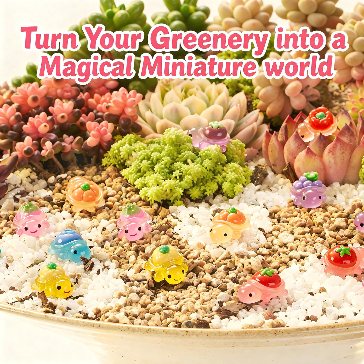 Nashibowu mini resin turtle grape shell suits terrariums and mini gardens