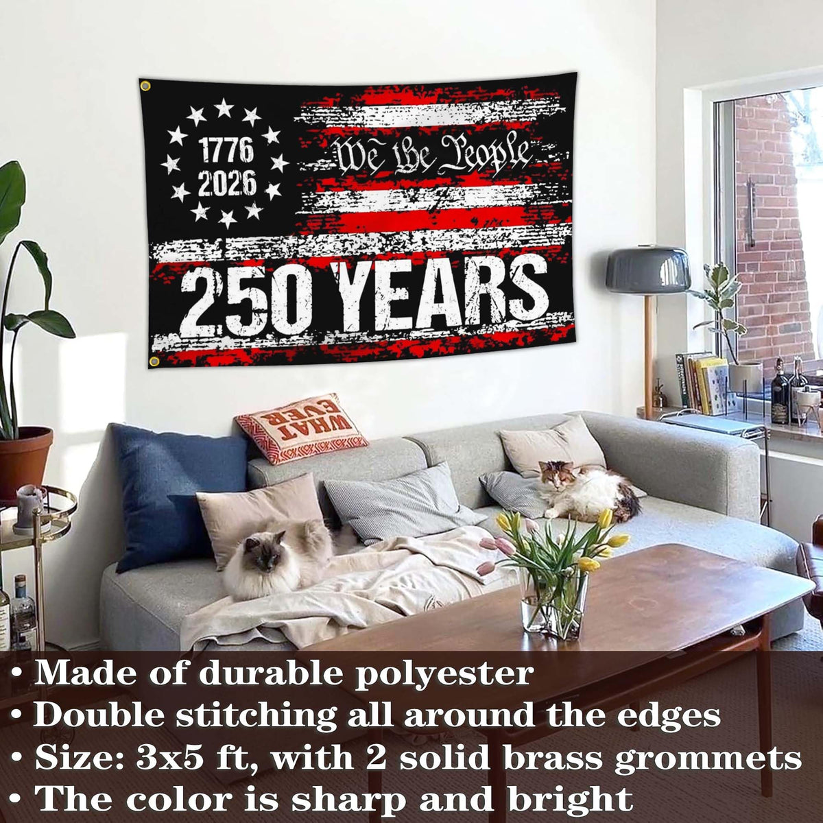 NASIAN 250-year flag made of durable polyester for all-season use.