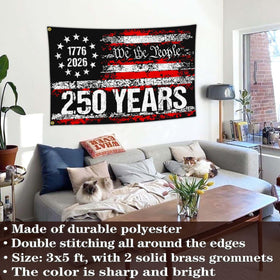 NASIAN 250-year flag made of durable polyester for all-season use.
