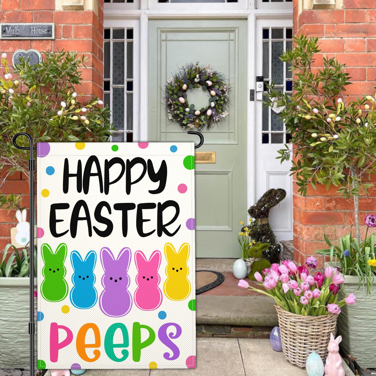 NASIAN Easter flag folds flat for compact storage between seasons.